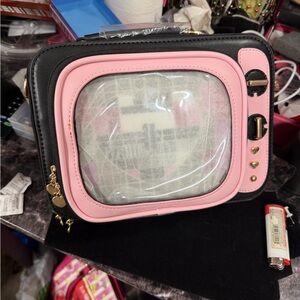 Retro TV Style Black and Pink Bag